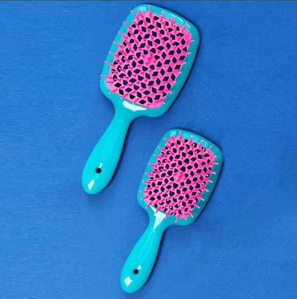Гребінець для волосся Janeke Superbrush, порожнистий, Бірюзова-Рожева (Італія) 100971 фото
