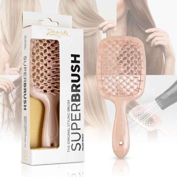 Гребінець для волосся Janeke Superbrush, порожнистий, Пудрово-бiлий (Італія) 100970 фото
