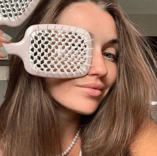 Гребінець для волосся Janeke Superbrush, порожнистий, Пудрово-бiлий (Італія) 100970 фото